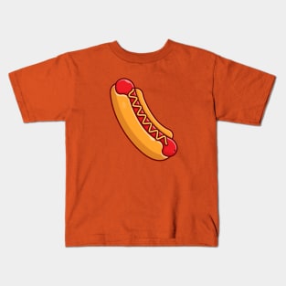 Hotdog Cartoon Vector Icon Illustration (8) Kids T-Shirt